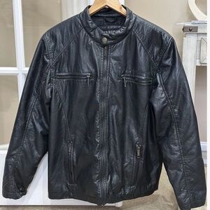 Urban Republic Men's Black Lightweight Leather Jacket Size LARGE